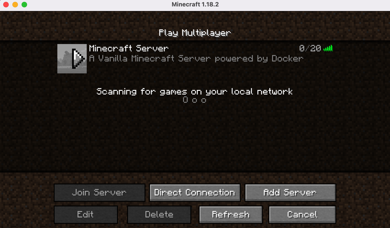 Show Minecraft Server
